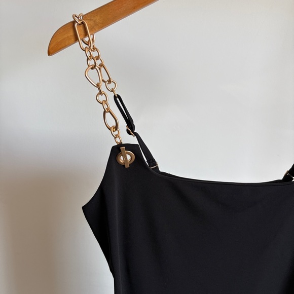 NWT Cult Gaia x Gap Black Mini Slip Dress with Chain Straps Sz S M L XL - Picture 4 of 14
